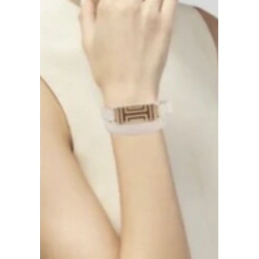 NWT Tory Burch X Fitbit Light Oak/ Rose Gold Double-Wrap Bracelet W/Dust Bag